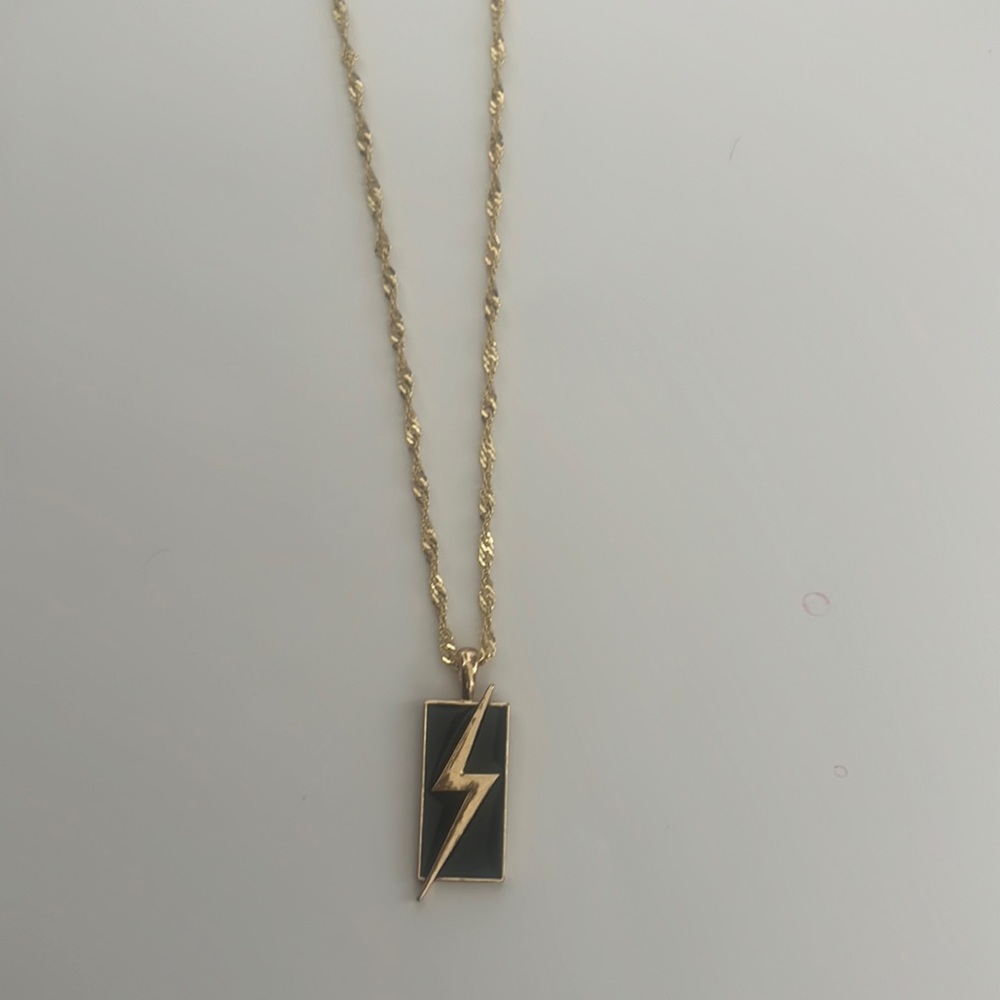Gold lightning bolt necklace